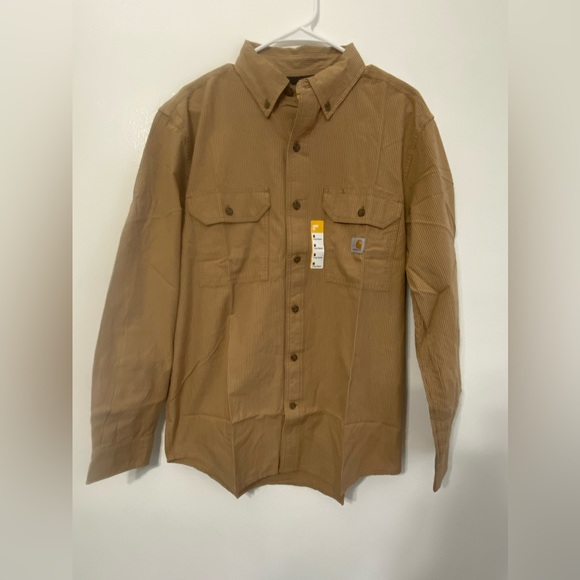 NWT, Carhartt,Men's Loose Fit Midweight Chambray Long-Sleeve Shirt | Size: XXL - Picture 2 of 8